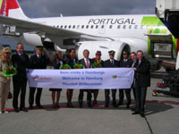 TAP-Flugzeug in Hamburg